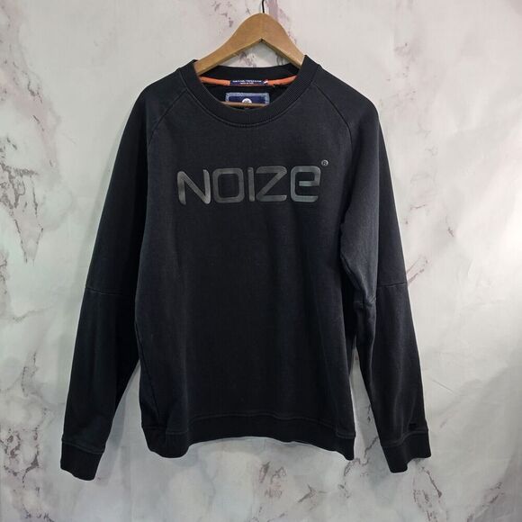 Noize Amstrdm Sweatshirt Mens Medium Black Crew Drop Shoulder Vegan Cruelty Free - Picture 1 of 10
